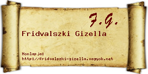 Fridvalszki Gizella névjegykártya